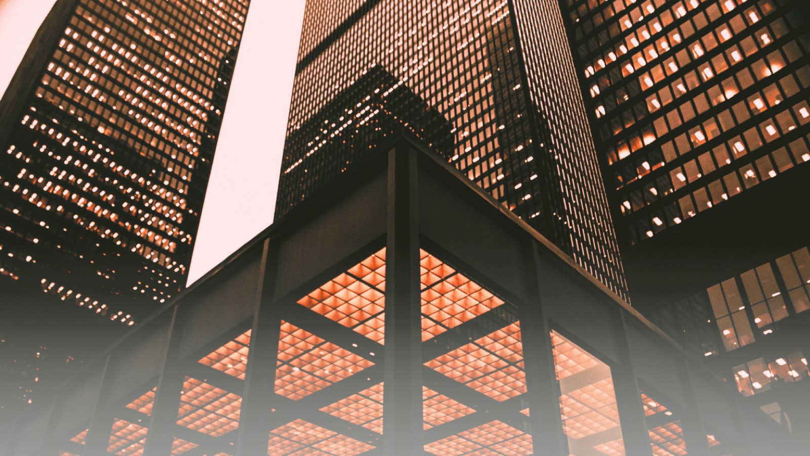 Skyscrapers reaching upward